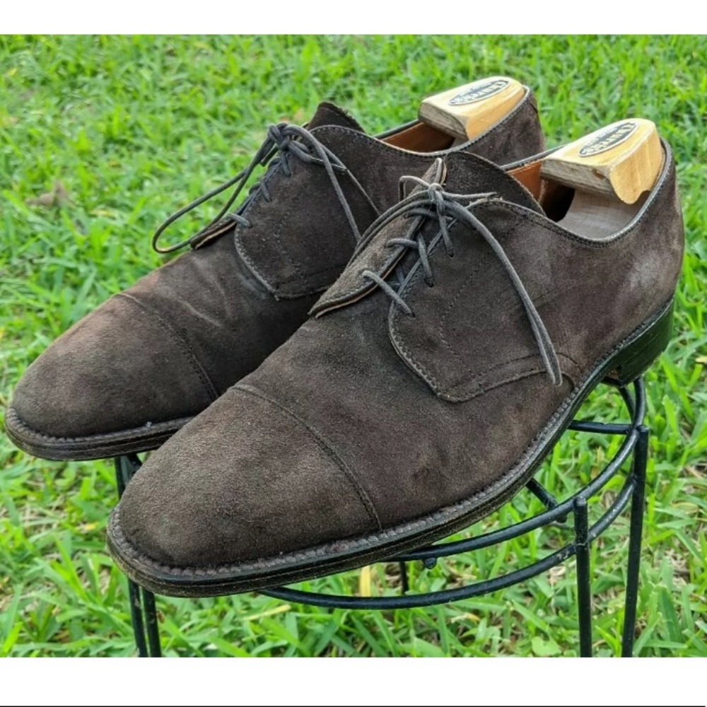 Alden #2834 Straight Tip Mocha Kid Suede Bluchers